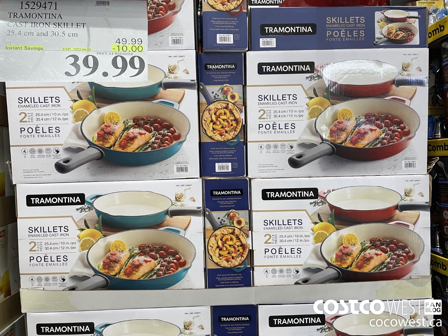 1529471 TRAMONTINA CAST IRON SKILLET 25.4, cm and 30.5 cm ($10.00 INSTANT SAVINGS EXPIRES ON 2022-04-03) $39.99