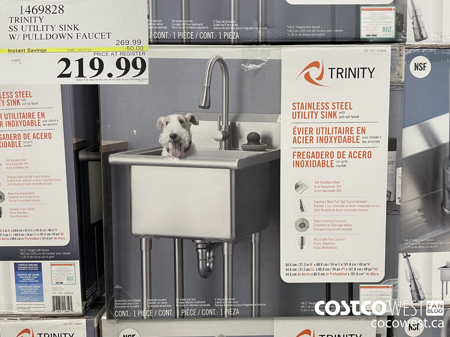 1469828 TRINITY SS UTILITY SINK W/ PULLDOWN FAUCET ($50.00 INSTANT SAVINGS EXPIRES ON 2022-03-27) $219.99
