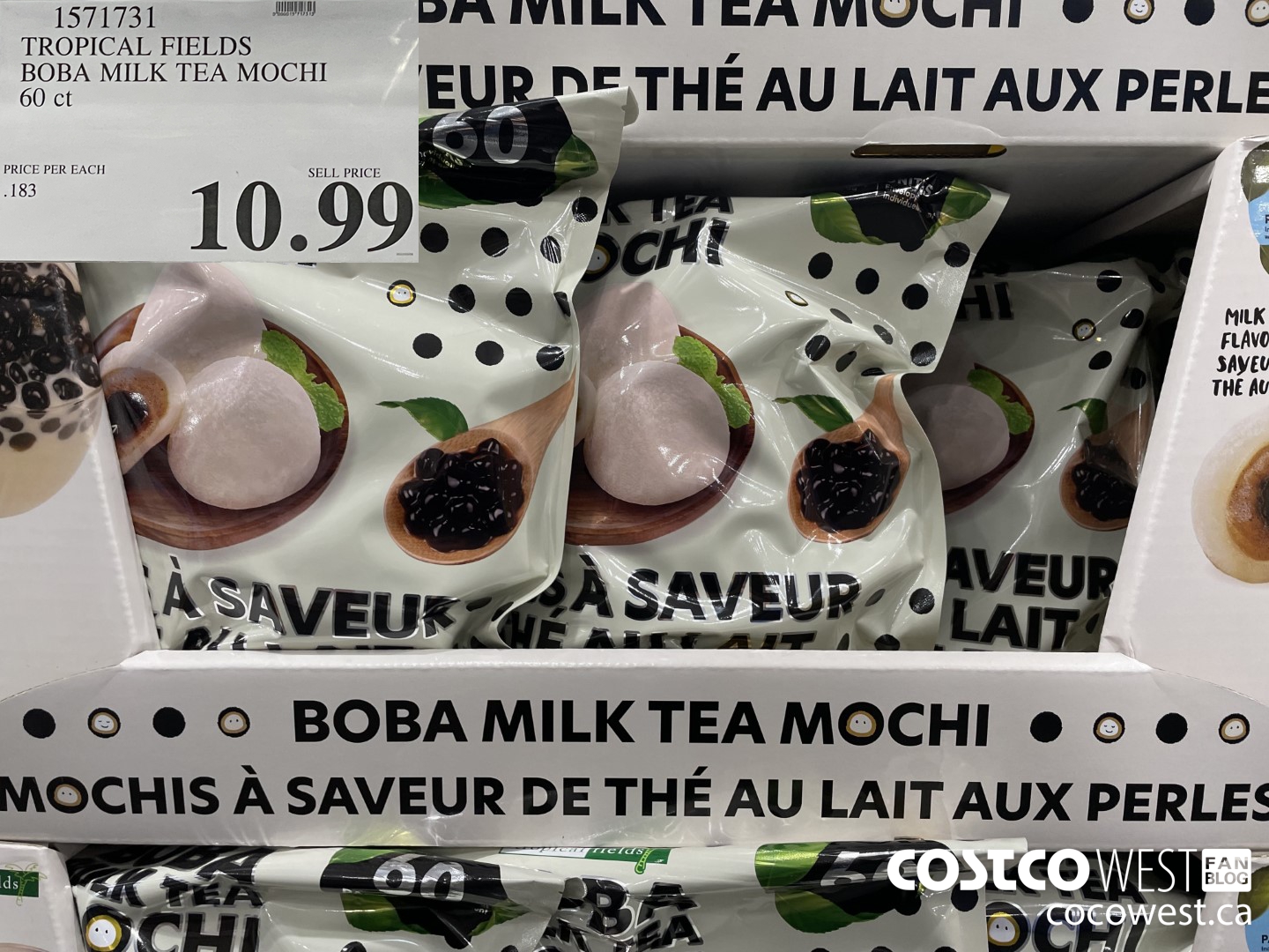 1571731 TROPICAL FIELDS BOBA MILK TEA MOCHI 60 ct $10.99