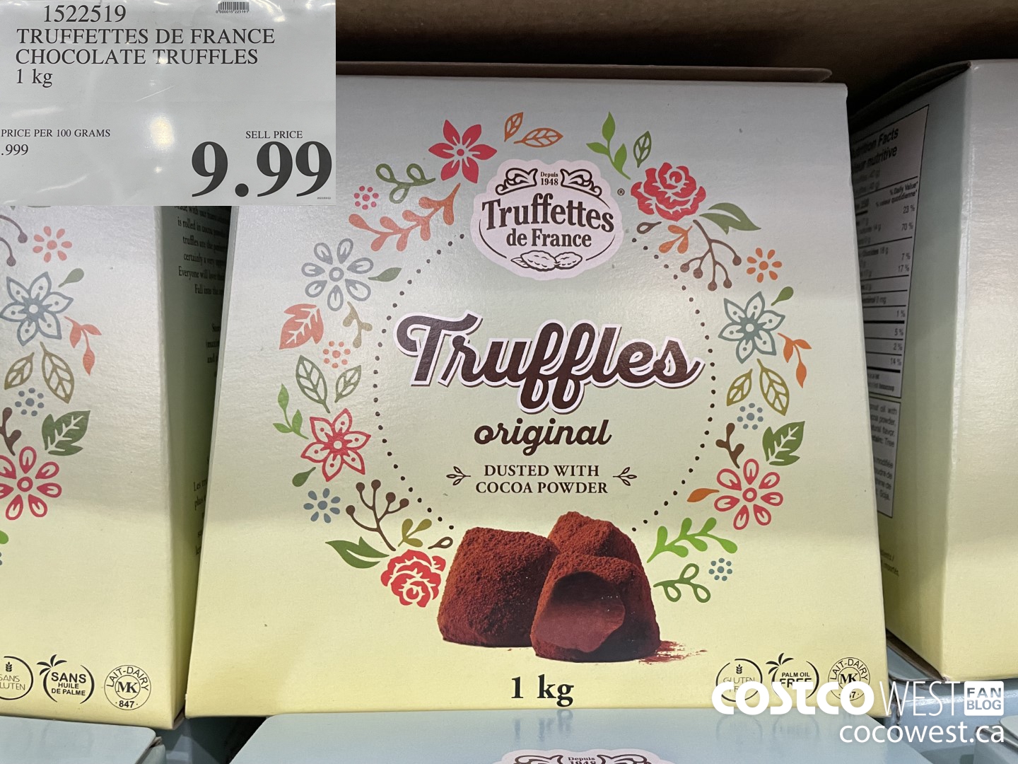 1522519 TRUFFETTES DE FRANCE CHOCOLATE TRUFFLES 1 kg $9.99