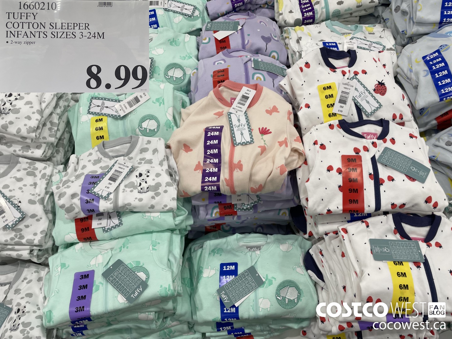 1660210 TUFFY COTTON SLEEPER INFANTS SIZES 3-24M $8.99