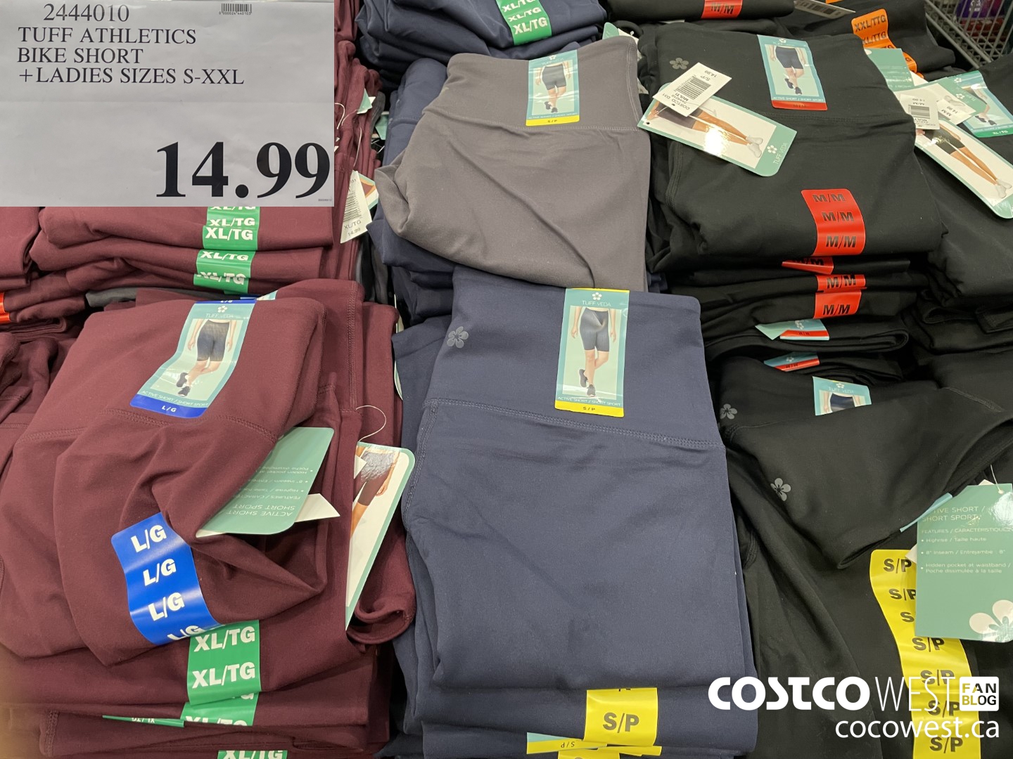 2444010 TUFF ATHLETICS BIKE SHORT LADIES SIZES S-XXL  $14.99