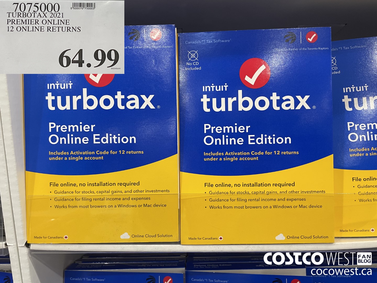 7075000 TURBOTAX 2021 PREMIER ONLINE 12 ONLINE RETURNS  $64.99