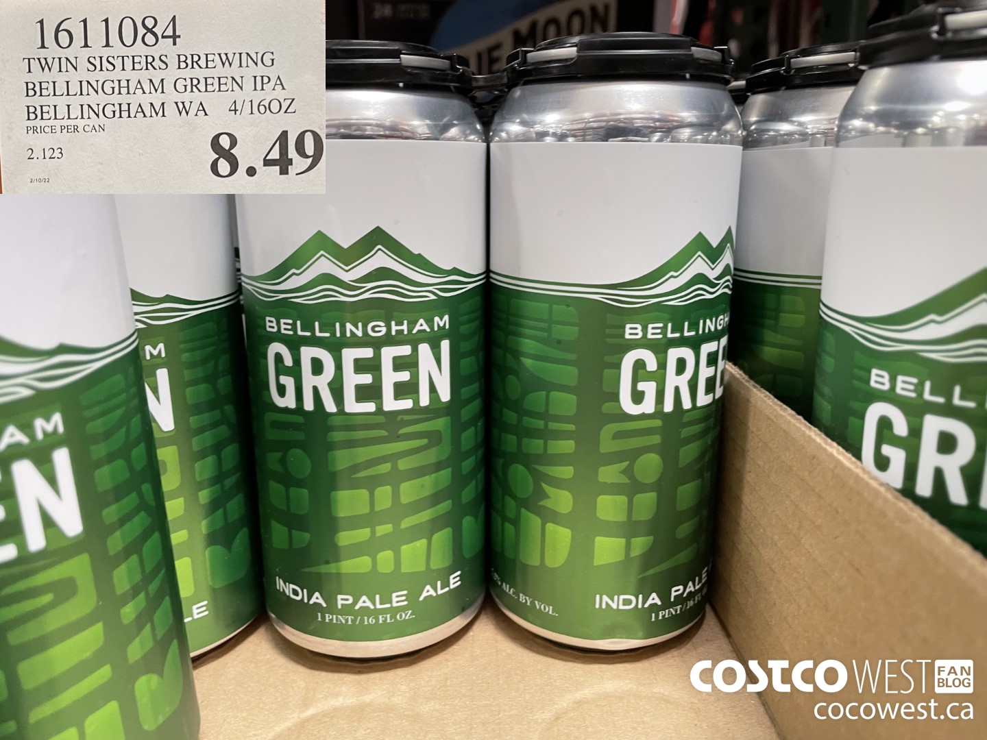 1611084 TWIN SISTERS BREWING BELLINGHAM GREEN IPA BELLINGHAM WA 4/160Z  $8.49