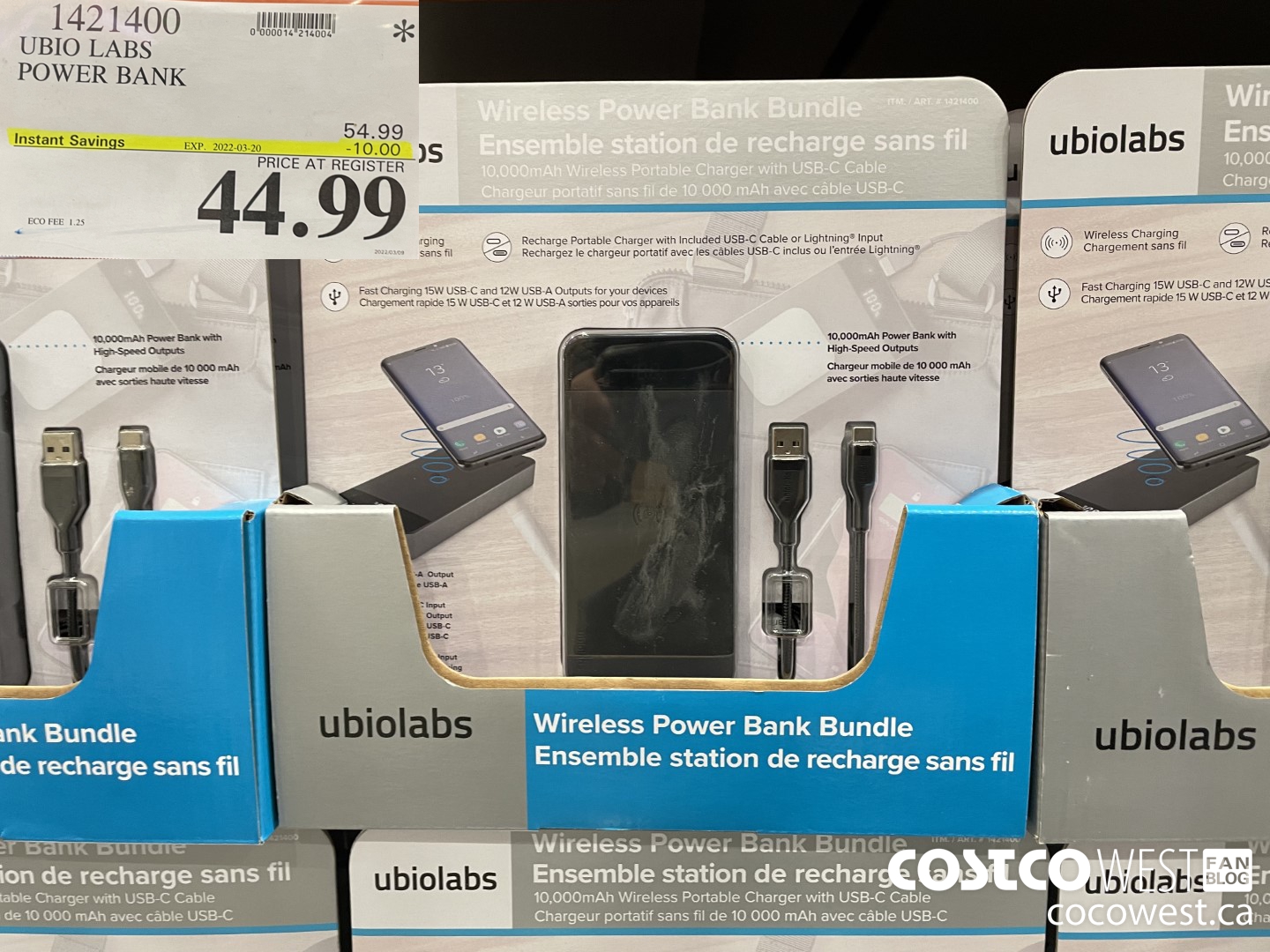 1421400 UBIO LABS POWER BANK ($10.00 INSTANT SAVINGS EXPIRES ON 2022-03-20) $44.99