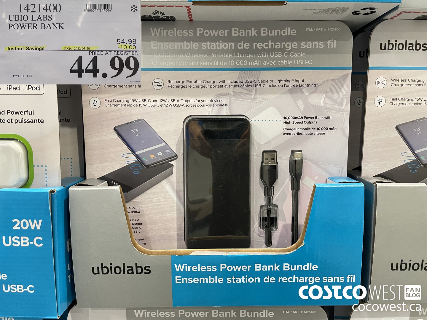 1421400 UBIO LABS POWER BANK ($10.00 INSTANT SAVINGS EXPIRES ON 2022-03-20) $44.99