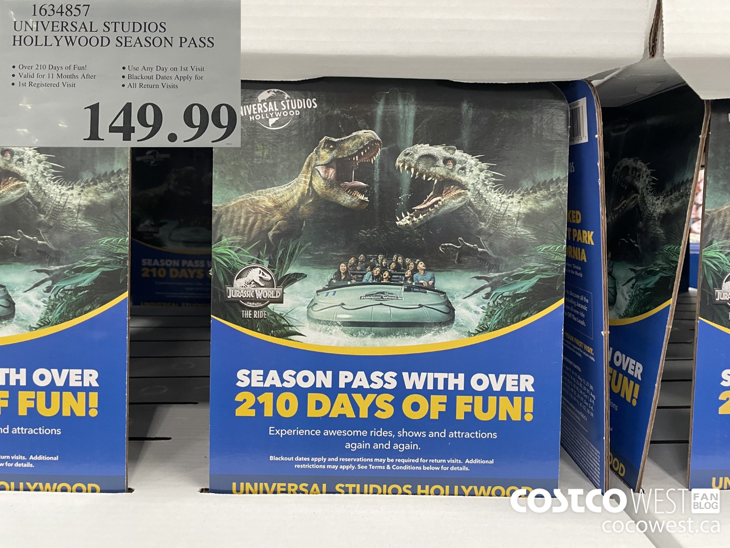 1634857 UNIVERSAL STUDIOS HOLLYWOOD SEASON PASS  $149.99