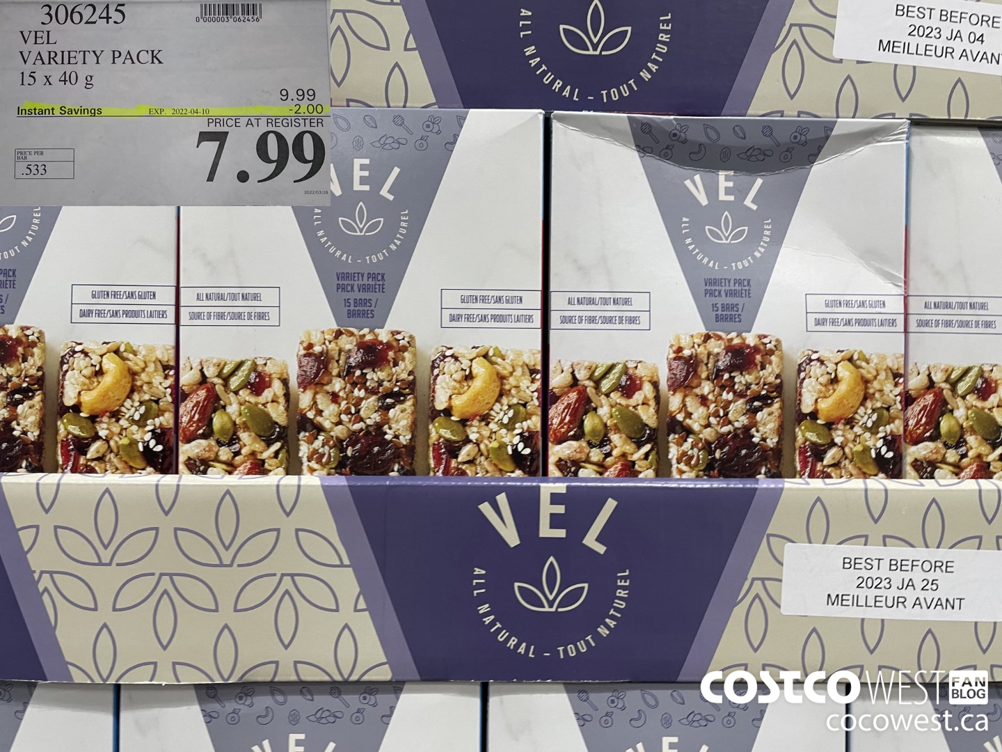 306245 VEL VARIETY PACK 15 x 40g ($2.00 INSTANT SAVINGS EXPIRES ON 2022-04-10) $7.99