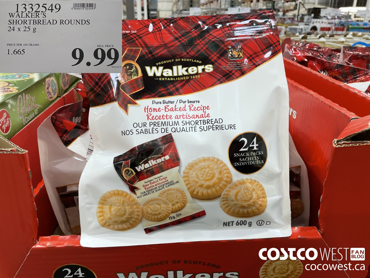 1332549 WALKER'S SHORTBREAD ROUNDS 24 x 25 g $9.99