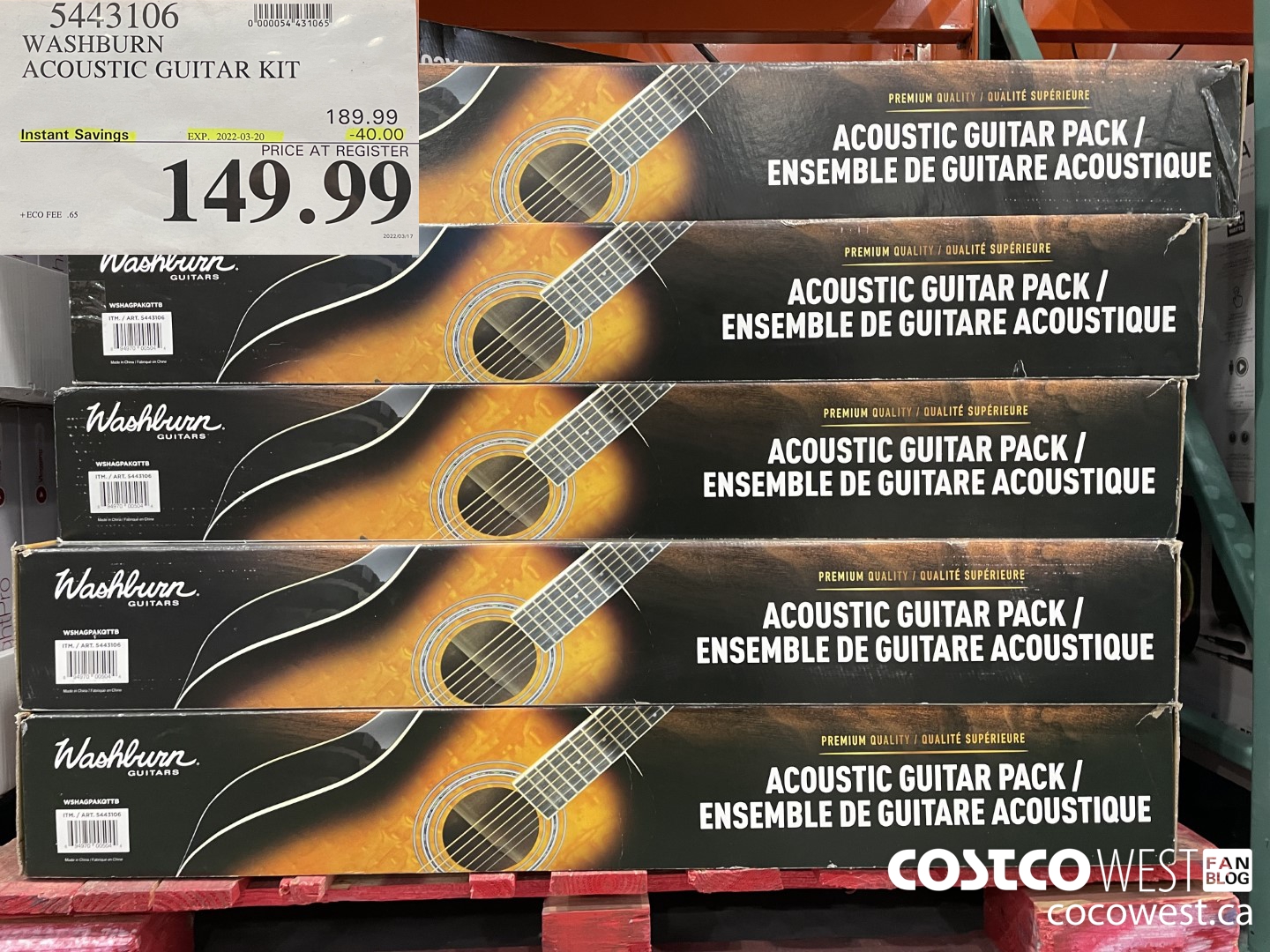 5443106 WASHBURN ACOUSTIC GUITAR KIT ($40.00 INSTANT SAVINGS EXPIRES ON 2022-03-20) $149.99