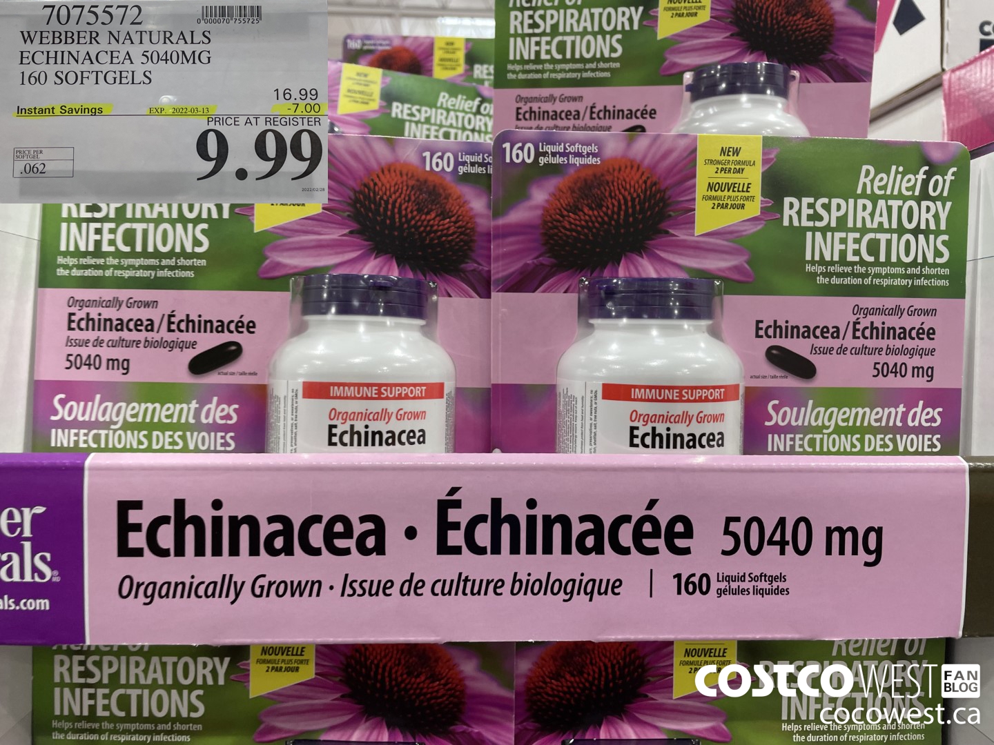 7075572 WEBBER NATURALS ECHINACEA 5040MG 160 SOFTGELS ($7.00 INSTANT SAVINGS EXPIRES ON 2022-03-13) $9.99