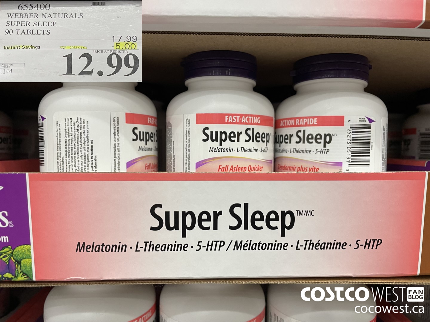 655400 WEBBER NATURALS SUPER SLEEP 90 TABLETS ($5.00 INSTANT SAVINGS EXPIRES ON 2022-04-03) $12.99