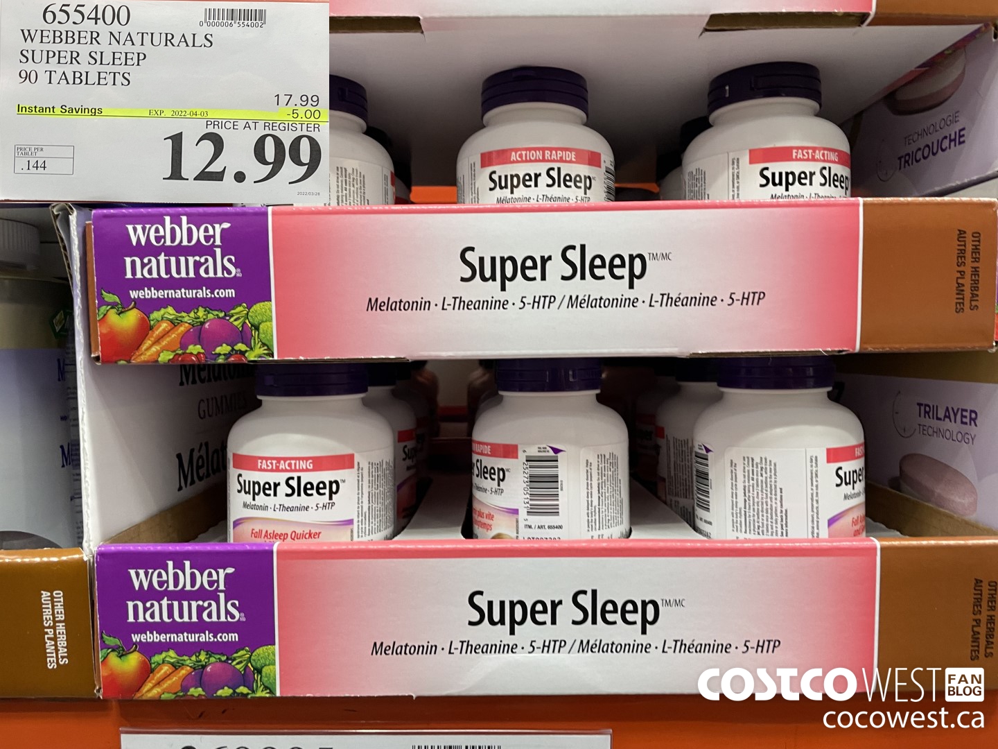 655400 WEBBER NATURALS SUPER SLEEP 90 TABLETS ($5.00 INSTANT SAVINGS EXPIRES ON 2022-04-03) $12.99