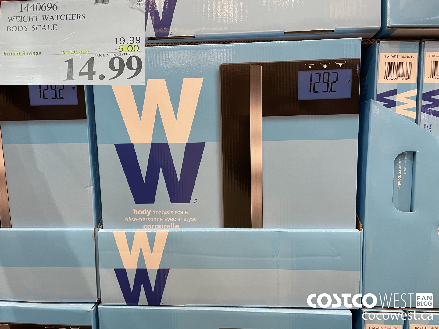 1440696 WEIGHT WATCHERS BODY SCALE ($5.00 INSTANT SAVINGS EXPIRES ON 2022-03-20) $14.99