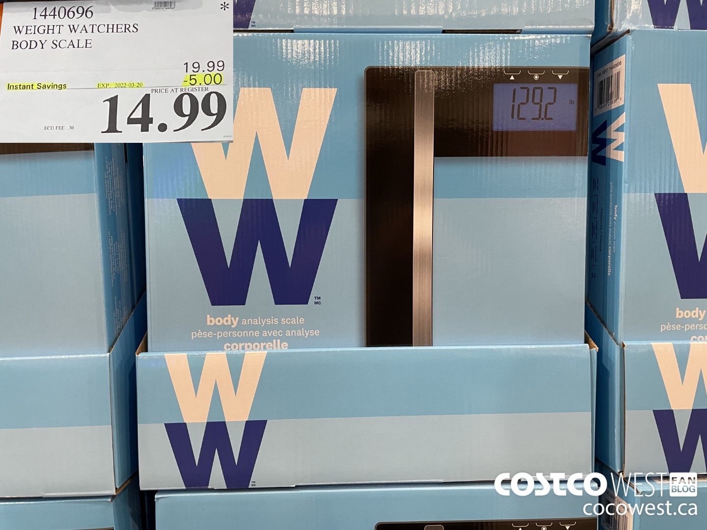 1440696 WEIGHT WATCHERS BODY SCALE ($5.00 INSTANT SAVINGS EXPIRES ON 2022-03-20) $14.99