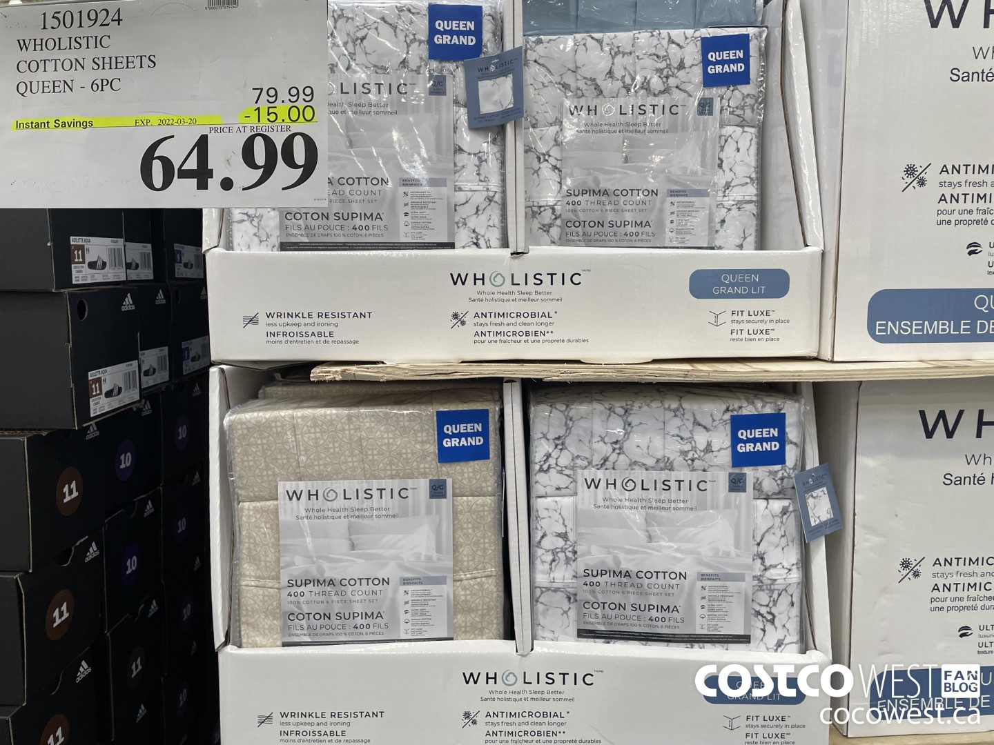 1501924 WHOLISTIC COTTON SHEETS QUEEN - 6PC  ($15.00 INSTANT SAVINGS EXPIRES ON 2022-03-20) $64.99