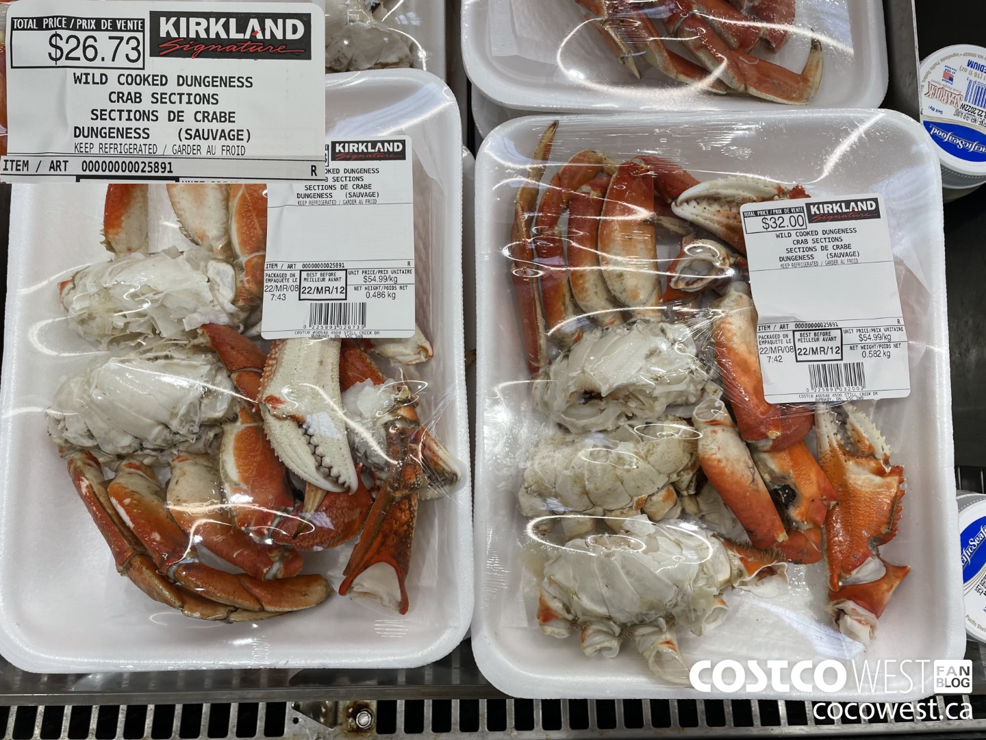 25891 WILD COOKED DUNGENESS CRAB SECTIONS $54.99
