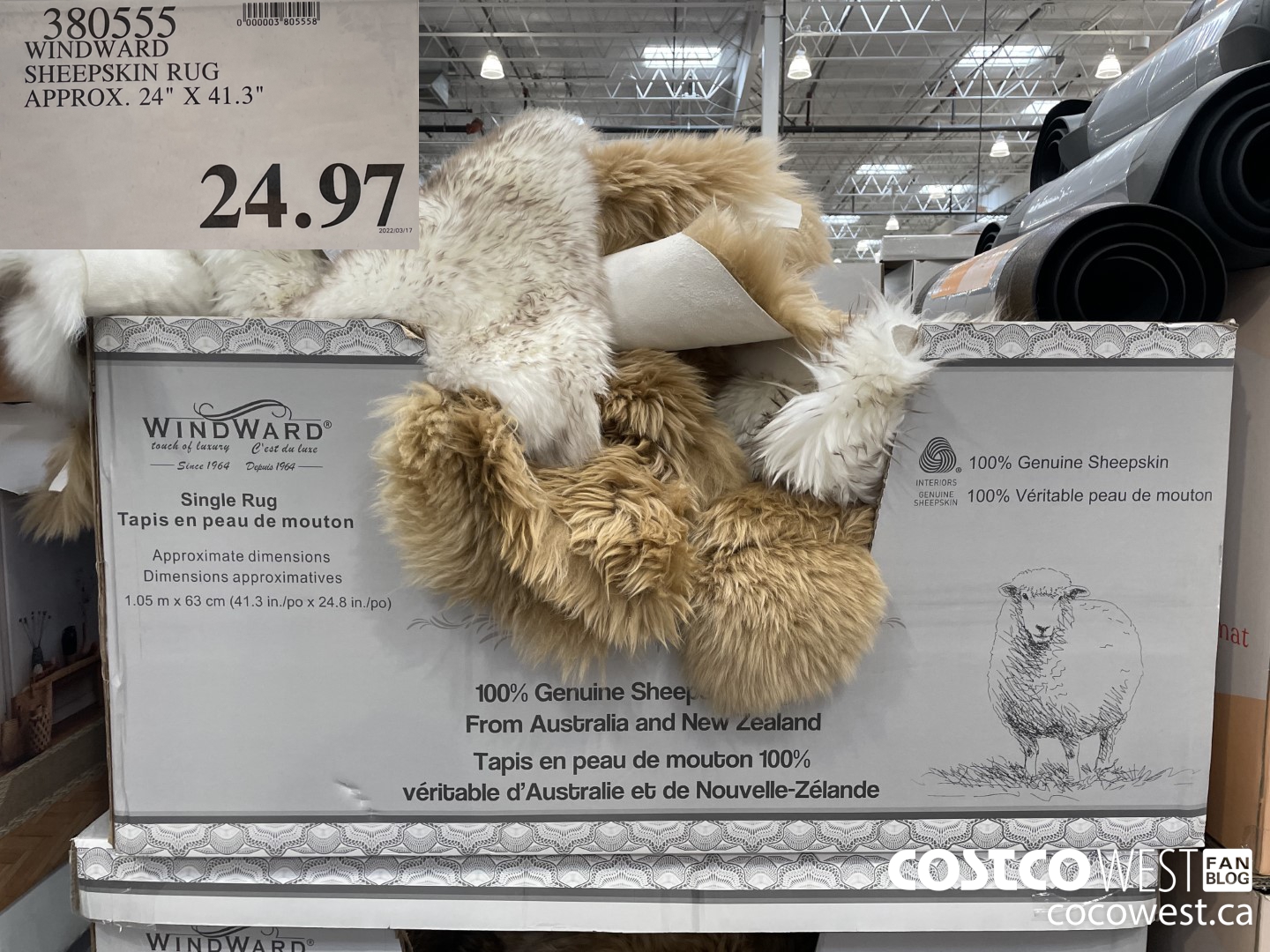 380555 WINDWARD SHEEPSKIN RUG APPROX. 41