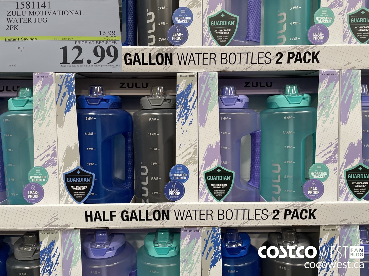 1581141 ZULU MOTIVATIONAL WATER JUG 2PK ($3.00 INSTANT SAVINGS EXPIRES ON 2022-03-13) $12.99