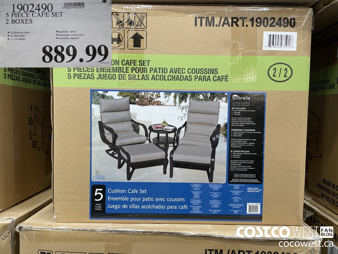 1902490 5 PIECE CAFE SET 2 BOXES $889.99