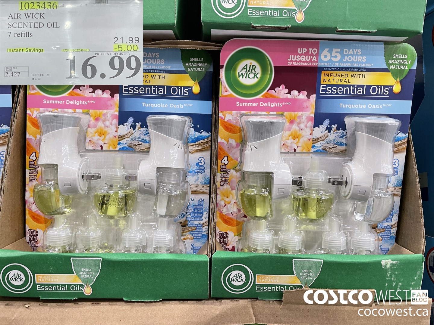 1023436 AIR WICK SCENTED OIL 7 refills ($5.00 INSTANT SAVINGS EXPIRES ON 2022-04-10) $16.99