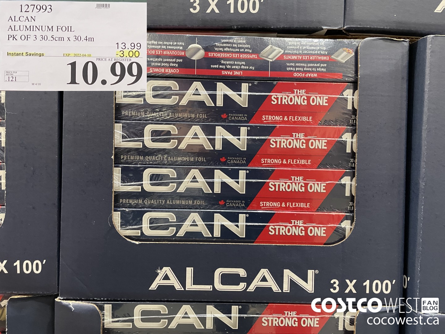 127993 ALCAN ALUMINUM FOIL PK OF 3 30.5cm x 30.4m ($3.00 INSTANT SAVINGS EXPIRES ON 2022-04-10) $10.99