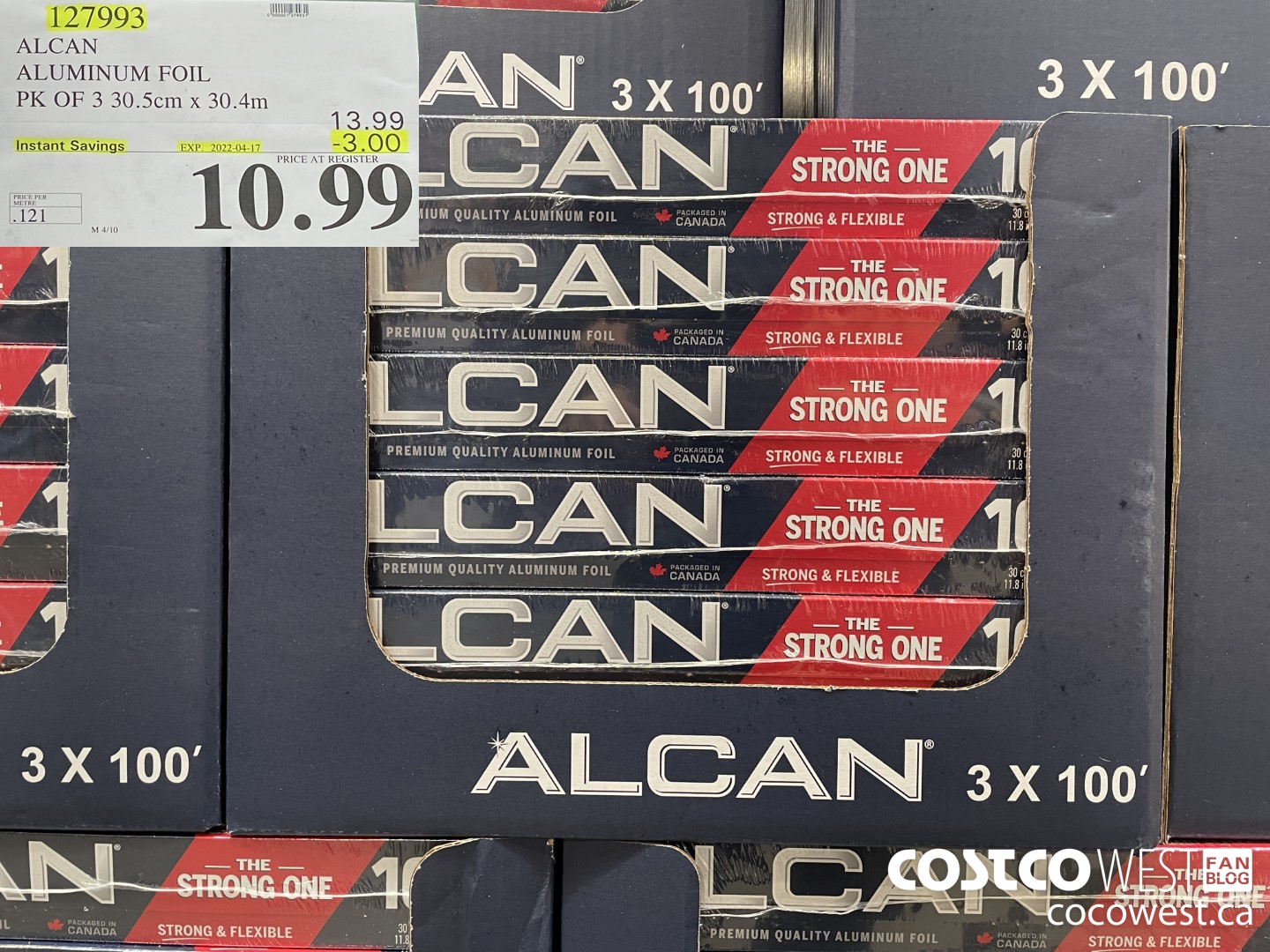 127993 ALCAN ALUMINUM FOIL PK OF 3 30.5cm x 30.4m ($3.00 INSTANT SAVINGS EXPIRES ON 2022-04-17) $10.99