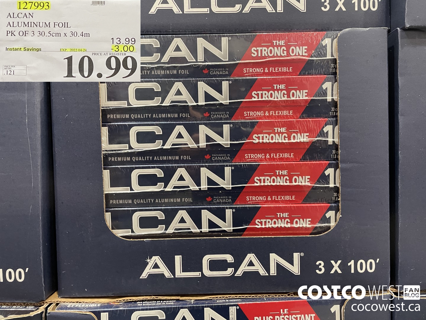 127993 ALCAN ALUMINUM FOIL PK OF 3 30.5cm x 30.4m ($3.00 INSTANT SAVINGS EXPIRES ON 2022-04-24) $10.99