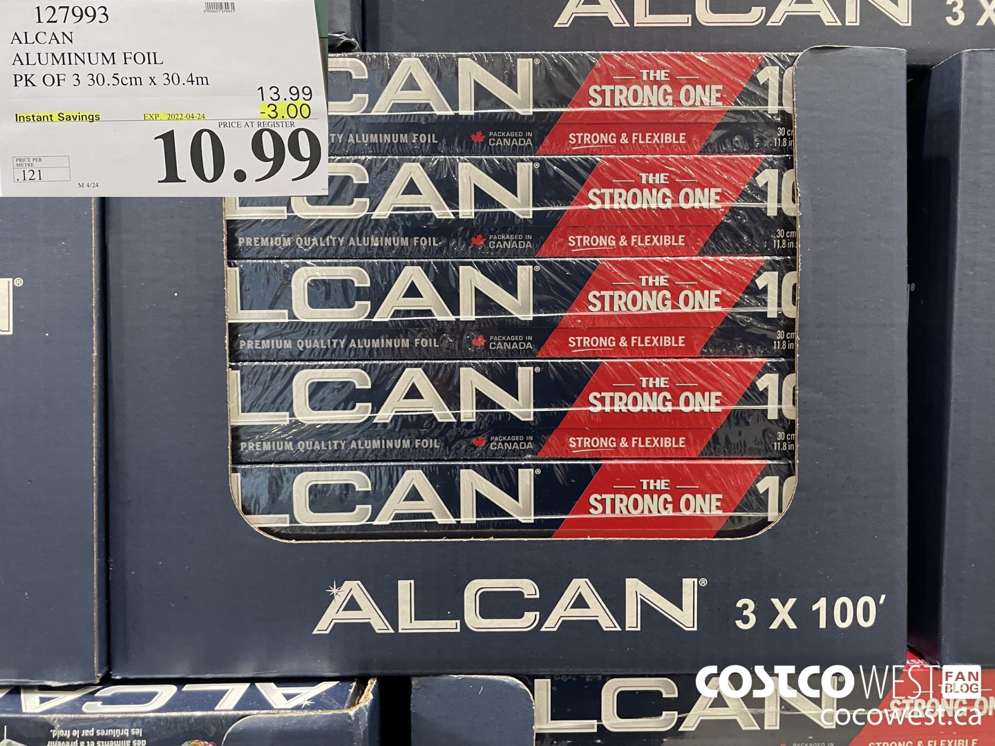 127993 ALCAN ALUMINUM FOIL PK OF 3 30.5cm x 30.4m ($3.00 INSTANT SAVINGS EXPIRES ON 2022-04-24) $10.99
