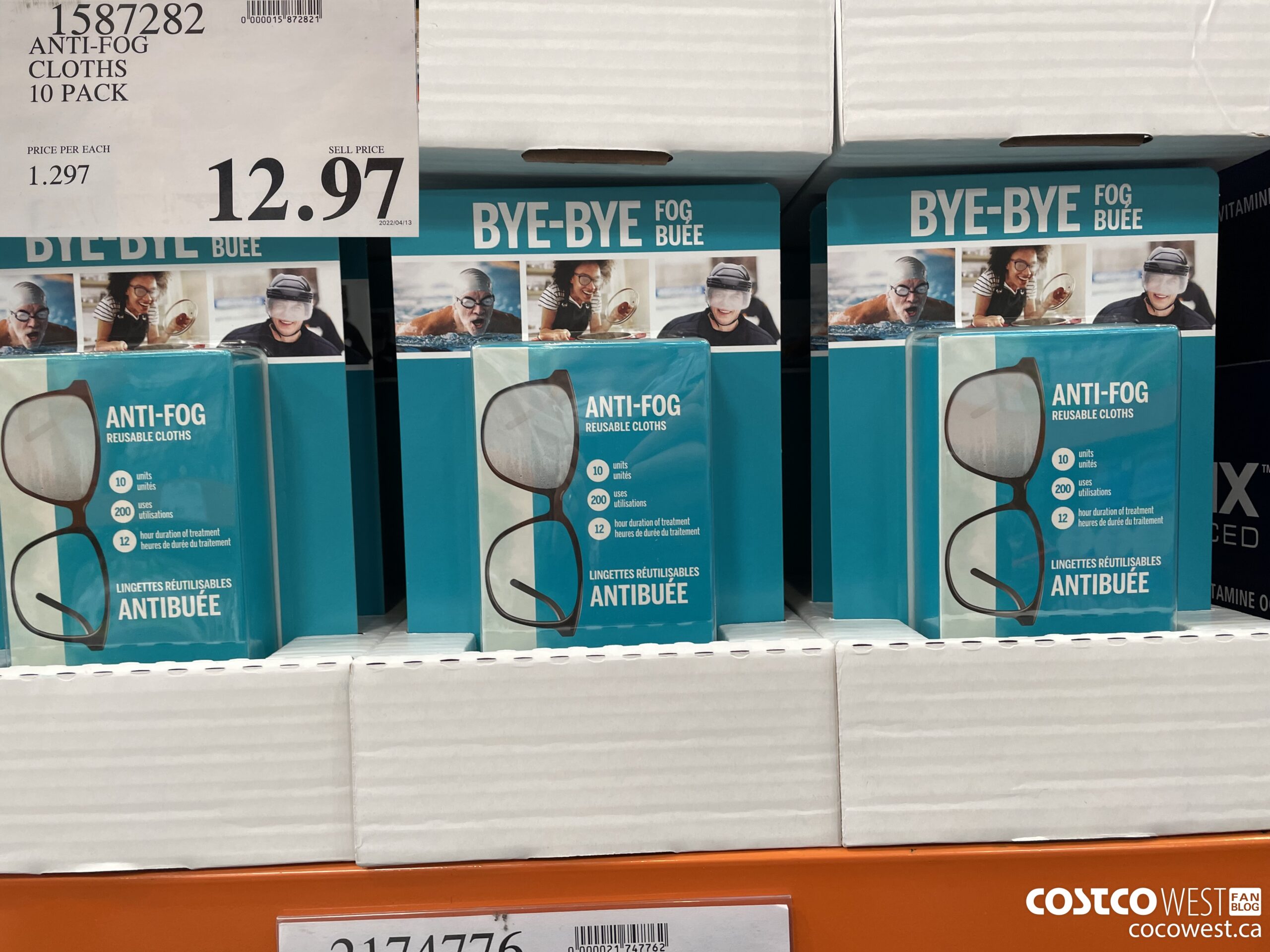 1587282 ANTI-FOG CLOTHS 10 PACK $12.97