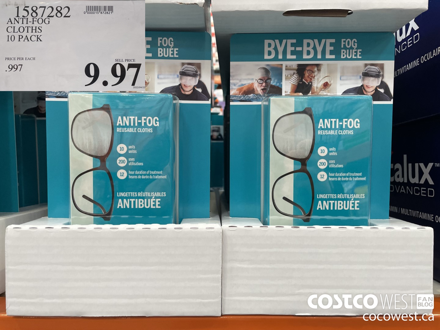 1587282 ANTI-FOG CLOTHS 10 PACK $9.97