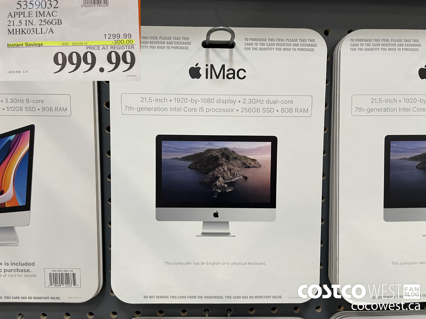 5359032 APPLE IMAC 21.5 IN. 256GB MHK03LL/A ($300.00 INSTANT SAVINGS EXPIRES ON 2022-05-15) $999.99