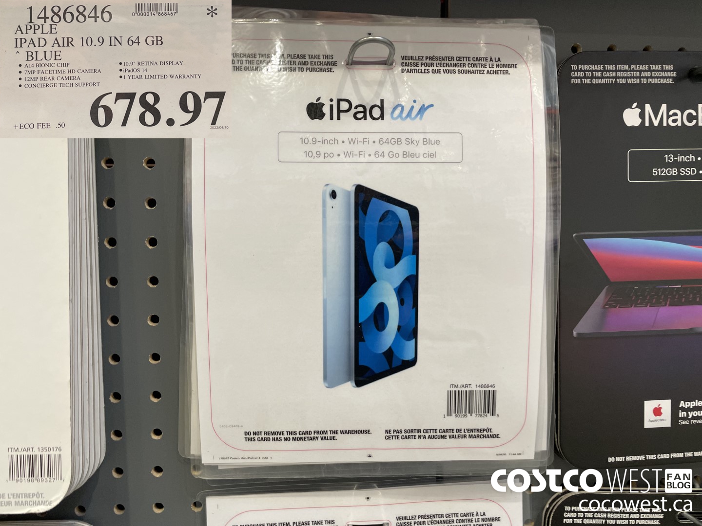 1486846 APPLE IPAD AIR 10.9 IN 64 GB BLUE $678.97