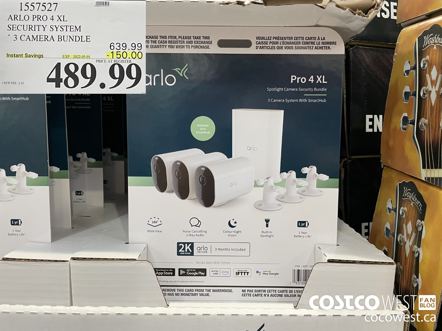 1557527 ARLO PRO 4 XL SECURITY SYSTEM 3 CAMERA BUNDLE  ($150.00 INSTANT SAVINGS EXPIRES ON 2022-05-01) $489.99