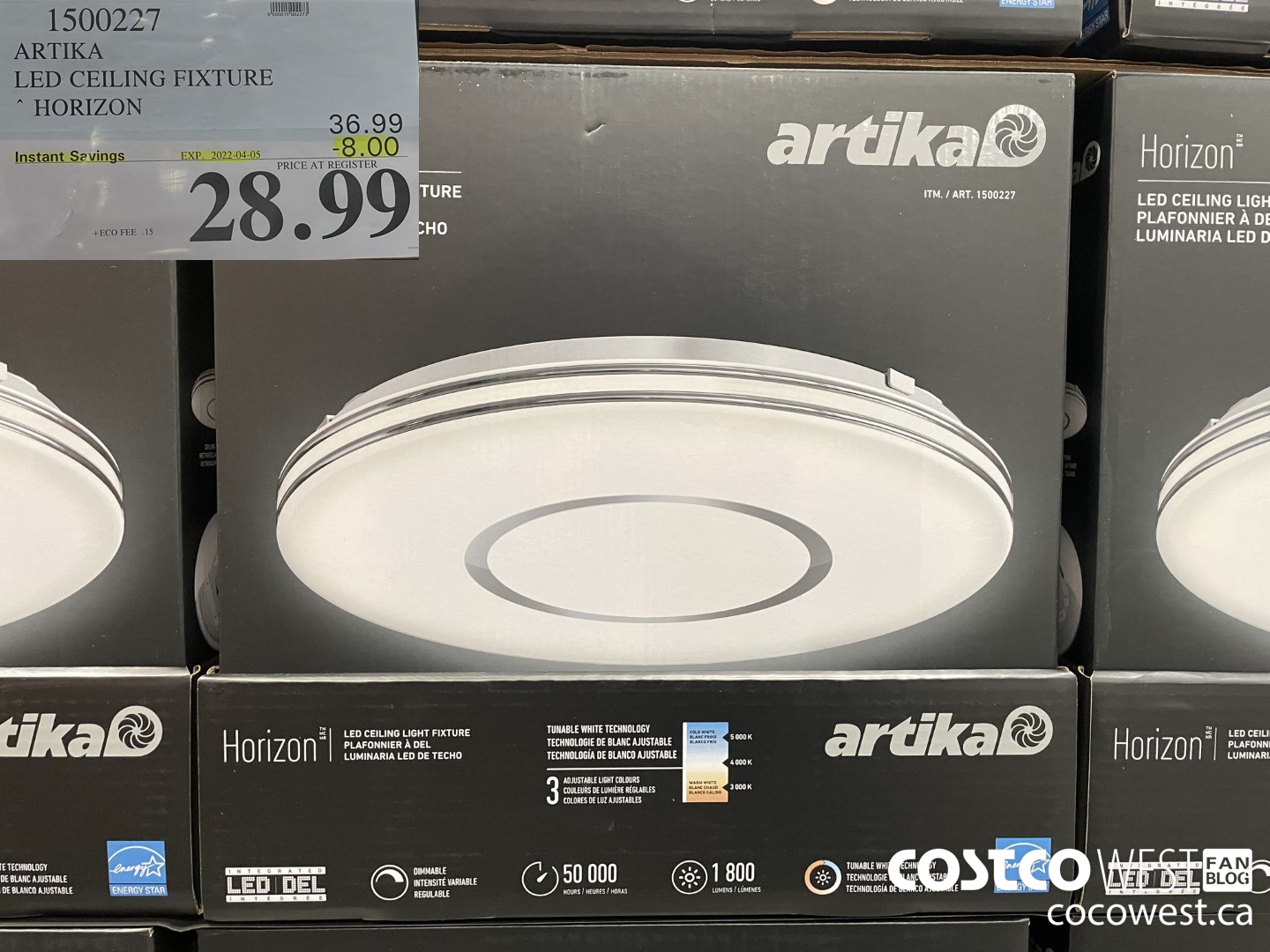 1500227 ARTIKA LED CEILING FIXTURE HORIZON  ($8.00 INSTANT SAVINGS EXPIRES ON 2022-04-05) $28.99
