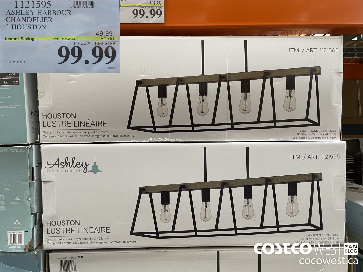 1121595 ASHLEY HARBOUR CHANDELIER HOUSTON ($50.00 INSTANT SAVINGS EXPIRES ON 2022-05-08) $99.99