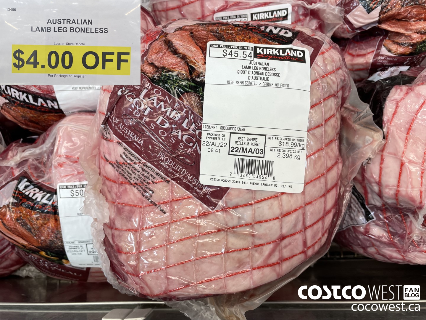 13466 AUSTRALIAN BONELESS LAMB LEG ($5.00 INSTANT SAVINGS)