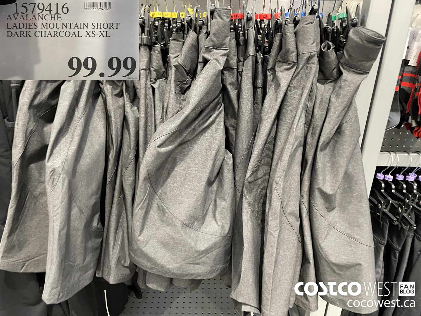1579416 AVALANCHE LADIES MOUNTAIN SHORT DARK CHARCOAL XS-XL $99.99