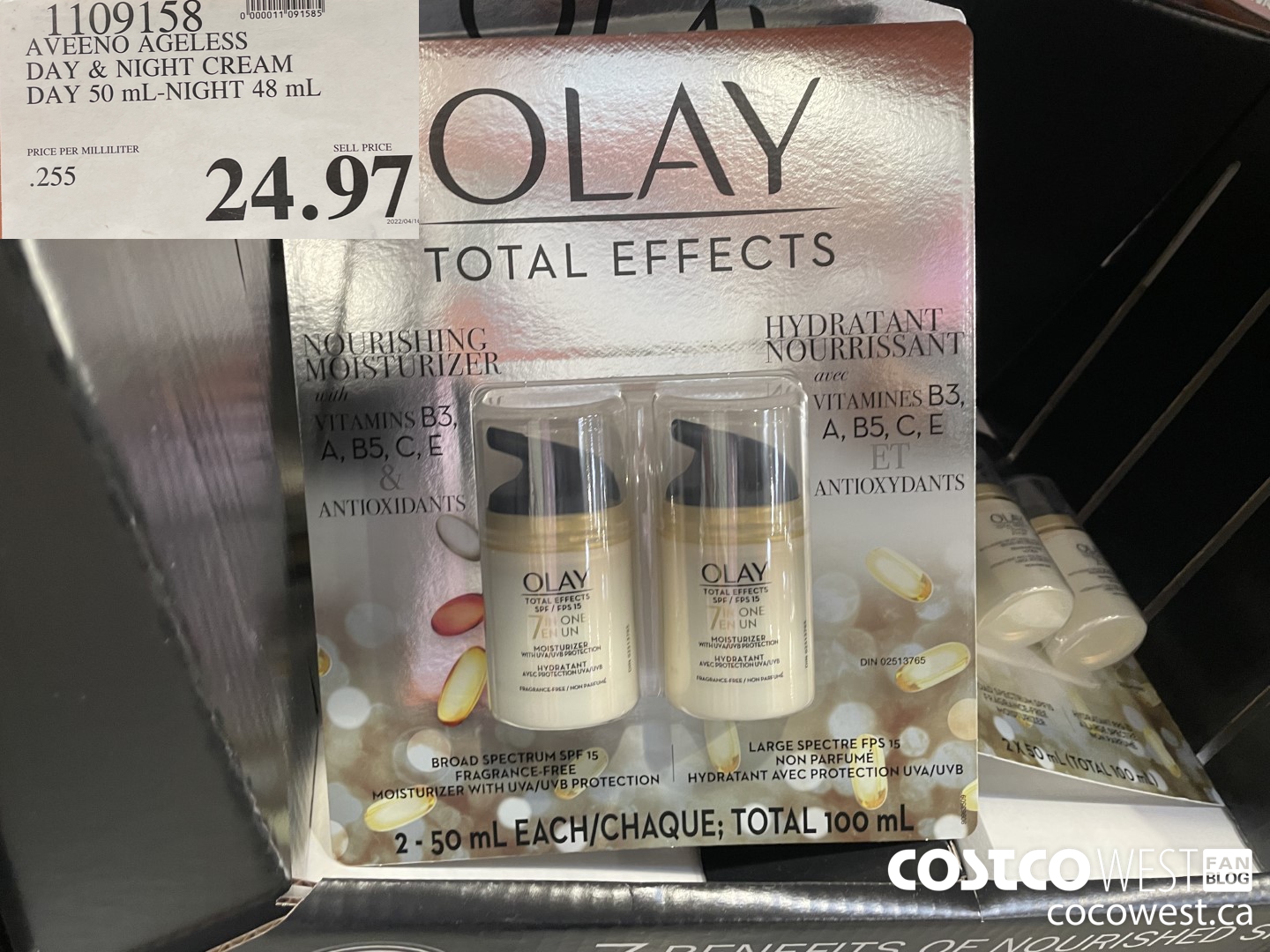 1109158 AVEENO AGELESS DAY & NIGHT CREAM DAY 50ML - NIGHT 48ML $24.97