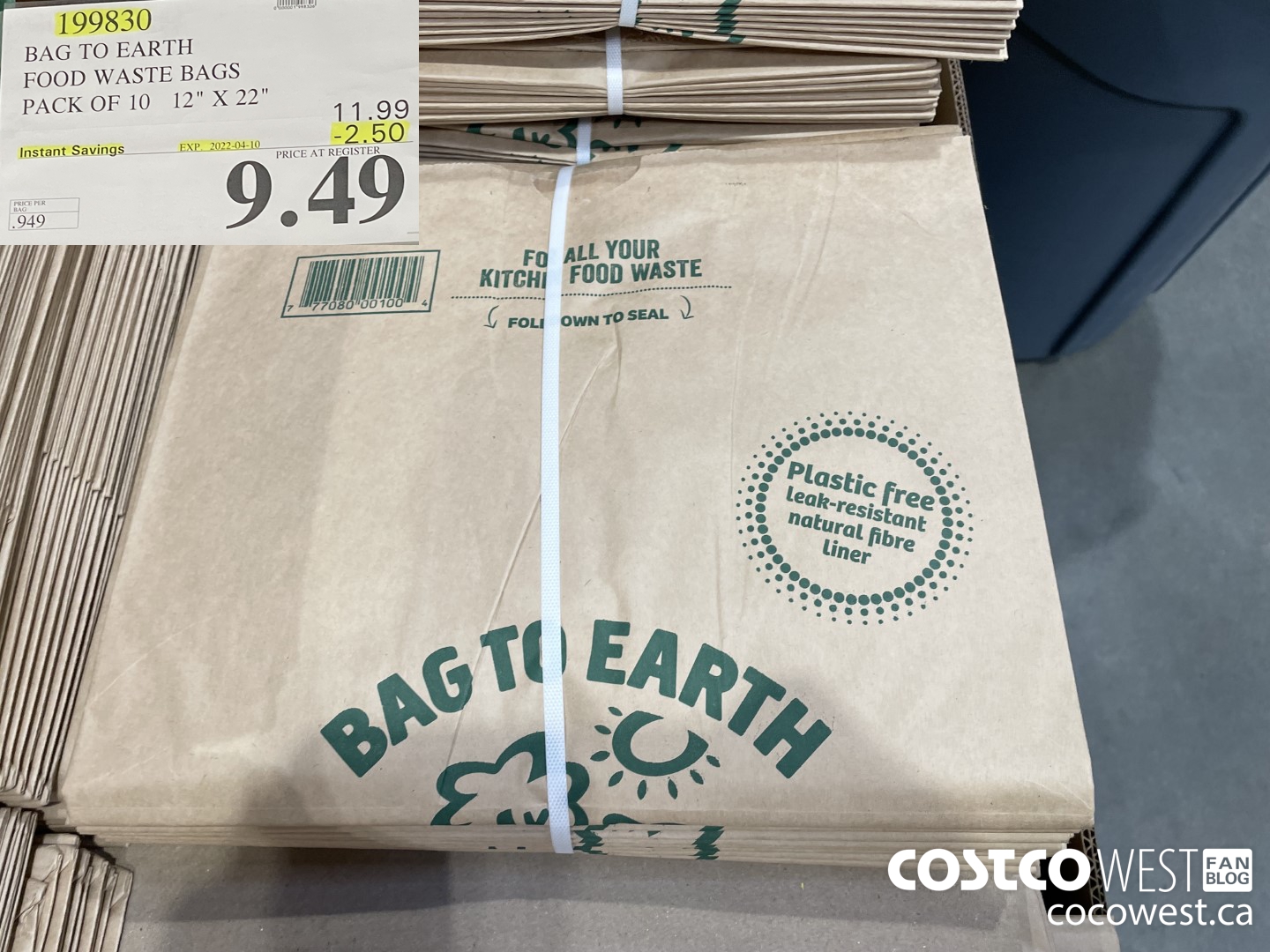 199830 BAG TO EARTH FOOD WASTE BAGS PACK OF 10 12