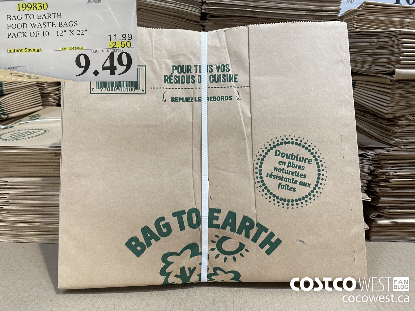 199830 BAG TO EARTH FOOD WASTE BAGS PACK OF 10 12