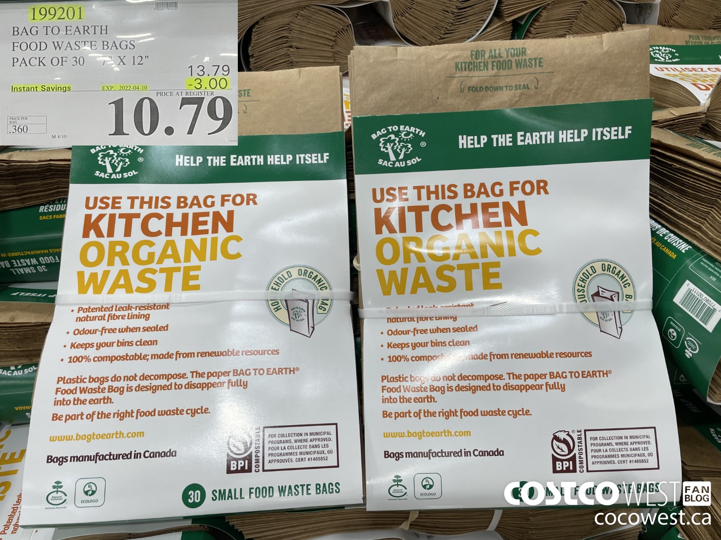 199201 BAG TO EARTH FOOD WASTE BAGS PACK OF 30 7