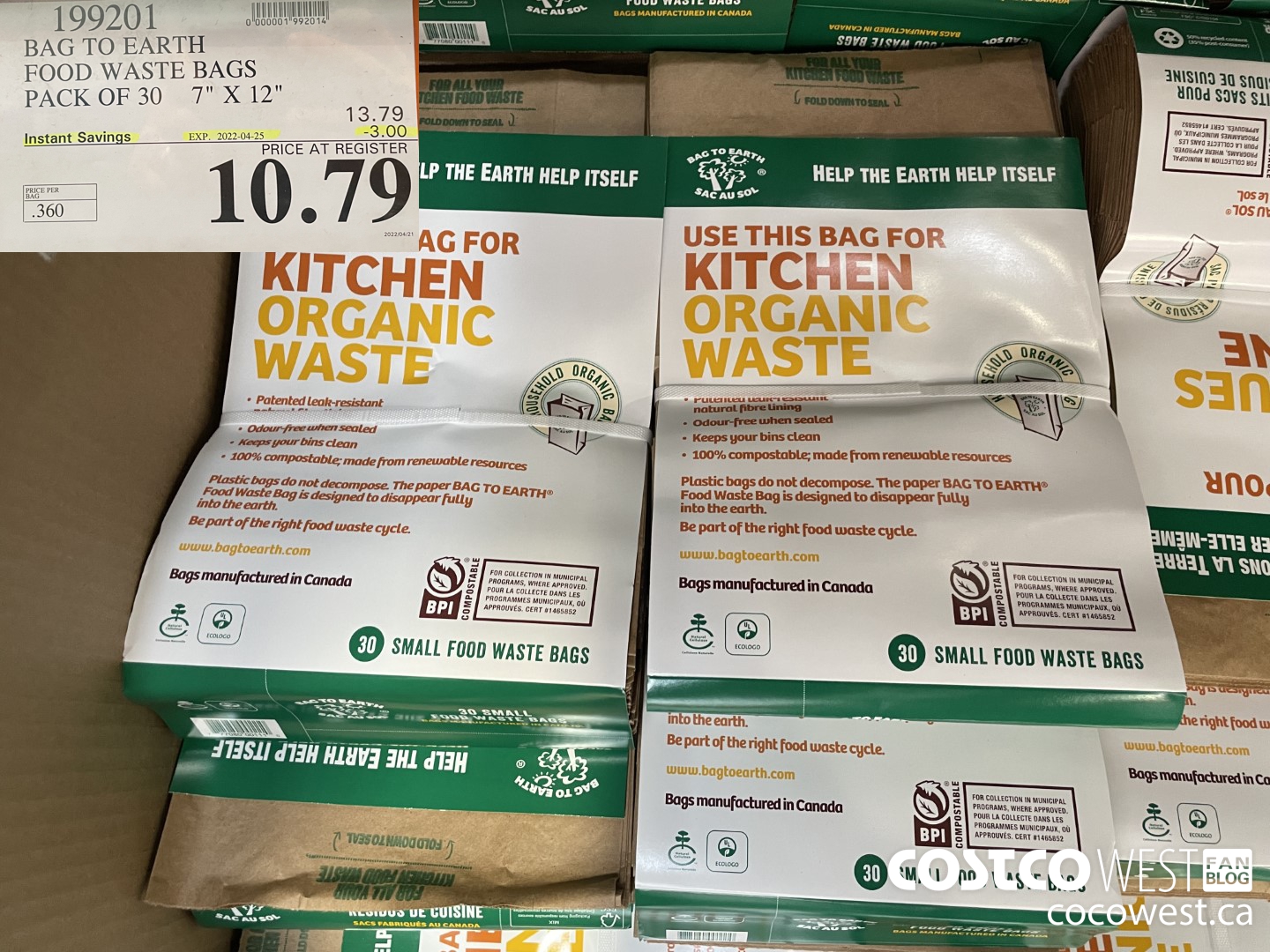 199201 BAG TO EARTH FOOD WASTE BAGS PACK OF 30 7