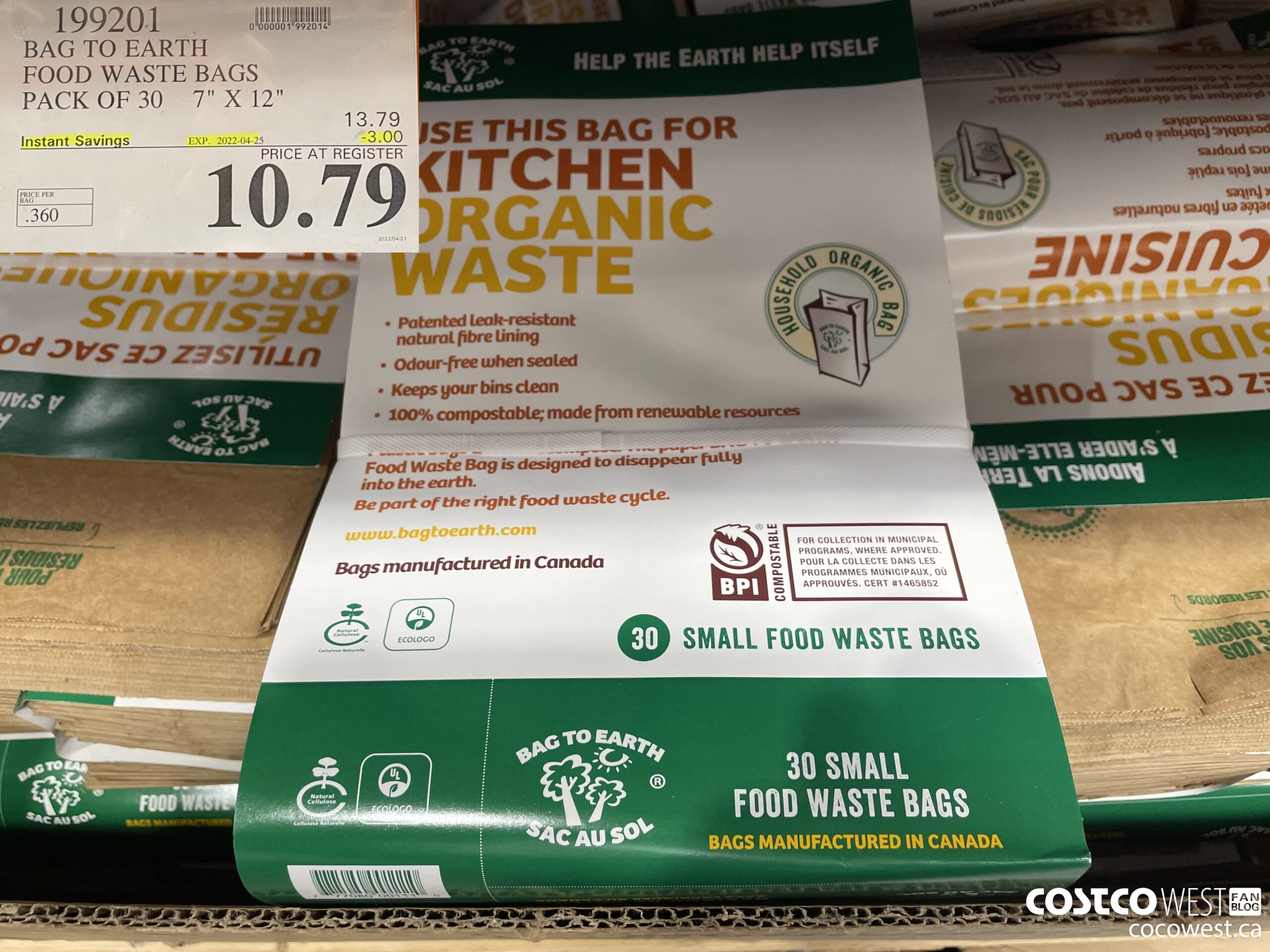 199201 BAG TO EARTH FOOD WASTE BAGS PACK OF 30 7