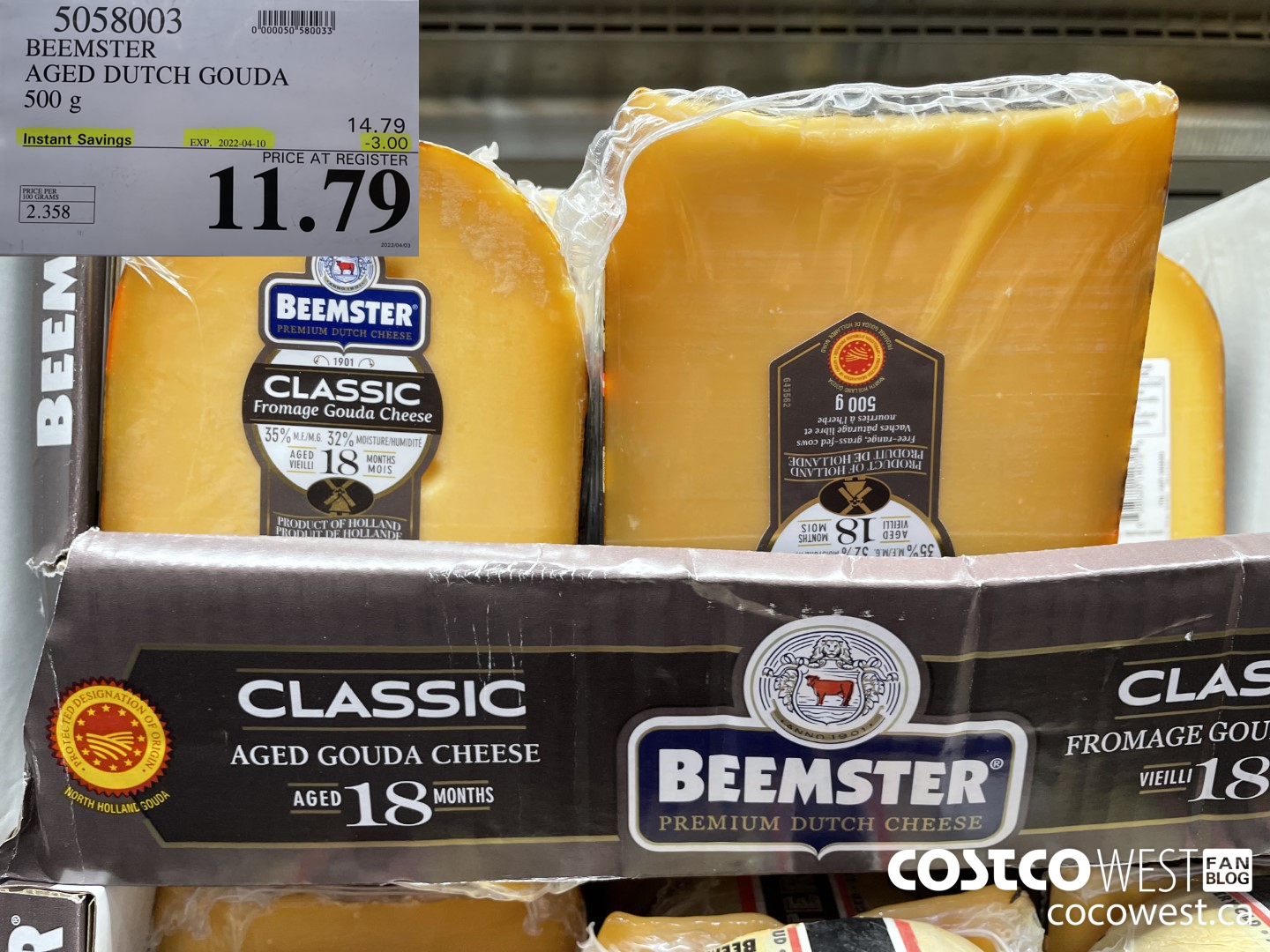 5058003 BEEMSTER AGED DUTCH GOUDA 500 g ($3.00 INSTANT SAVINGS EXPIRES ON 2022-04-10) $11.79
