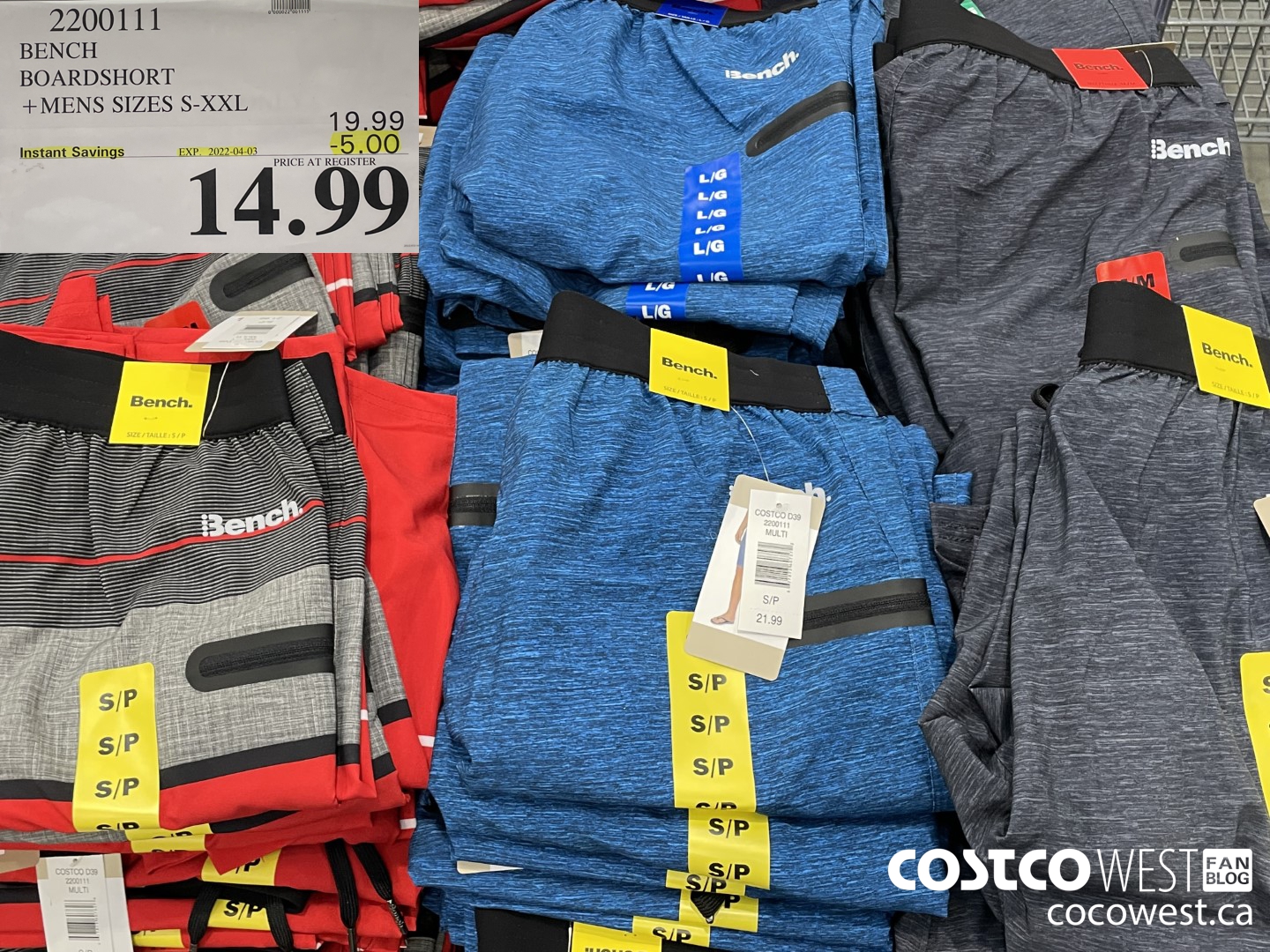 2200111 BENCH BOARDSHORT MENS SIZES S-XXL ($5.00 INSTANT SAVINGS EXPIRES ON 2022-04-03) $14.99