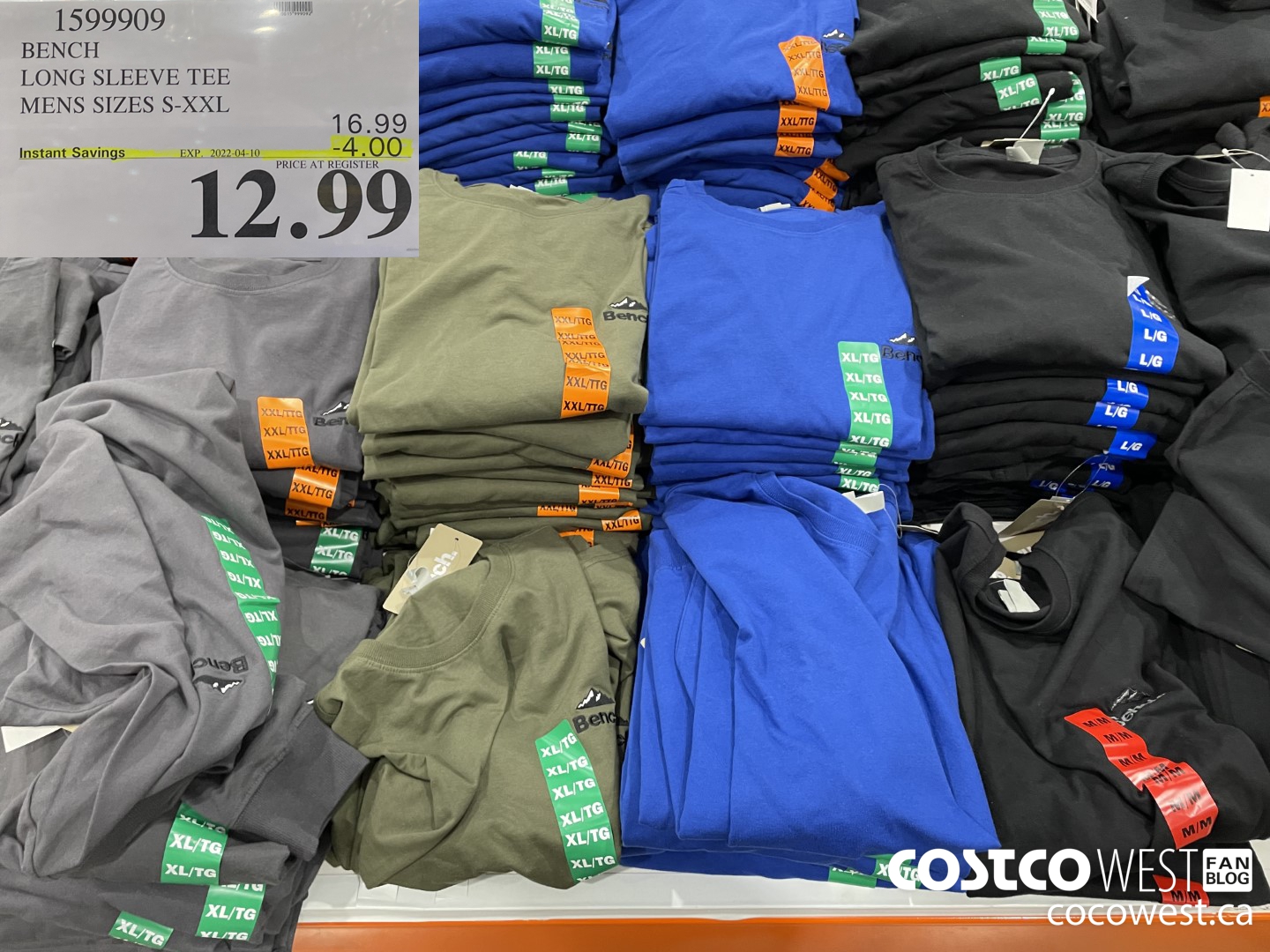 1599909 BENCH LONG SLEEVE TEE MENS SIZES S-XXL  ($4.00 INSTANT SAVINGS EXPIRES ON 2022-04-10) $12.99