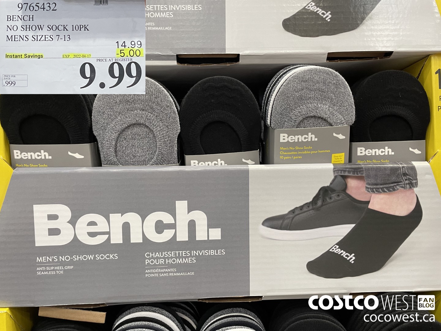 9765432 BENCH NO SHOW SOCK 10PK MENS SIZES 7-13 ($5.00 INSTANT SAVINGS EXPIRES ON 2022-04-17) $9.99