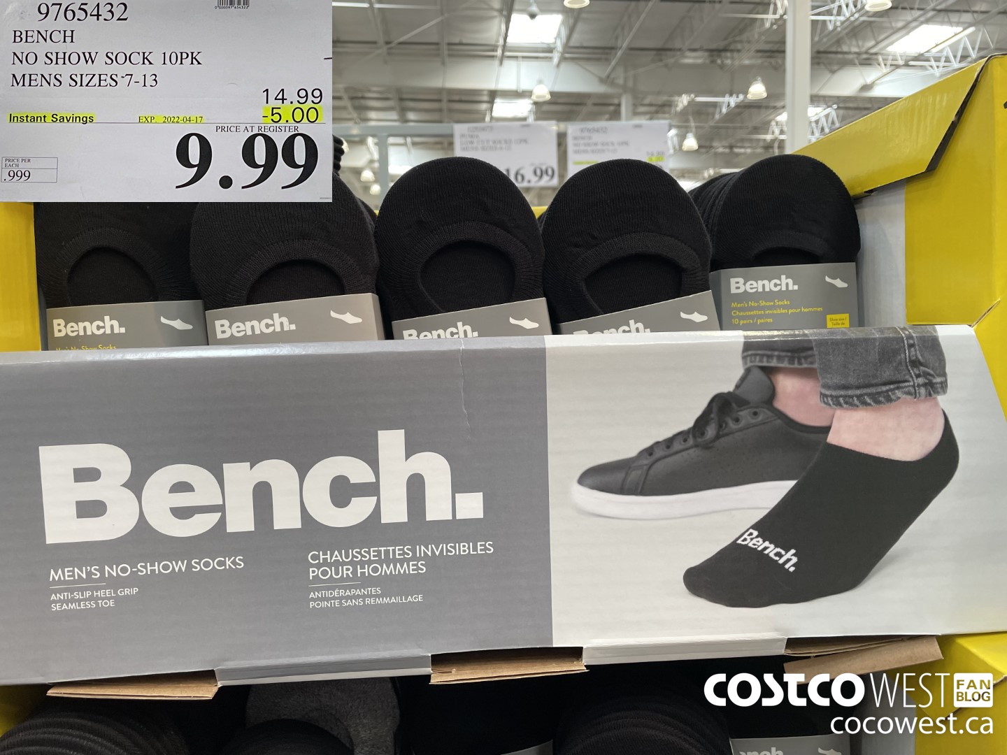 9765432 BENCH NO SHOW SOCK 10PK MENS SIZES 7-13 ($5.00 INSTANT SAVINGS EXPIRES ON 2022-04-17) $9.99