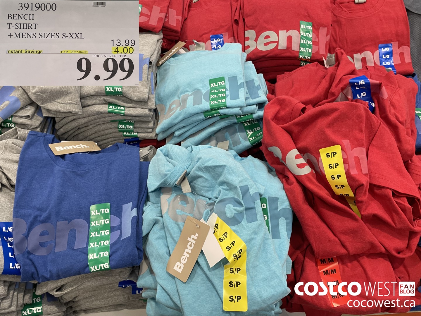 3919000 BENCH T-SHIRT MENS SIZES S-XXL ($4.00 INSTANT SAVINGS EXPIRES ON 2022-04-03) $9.99